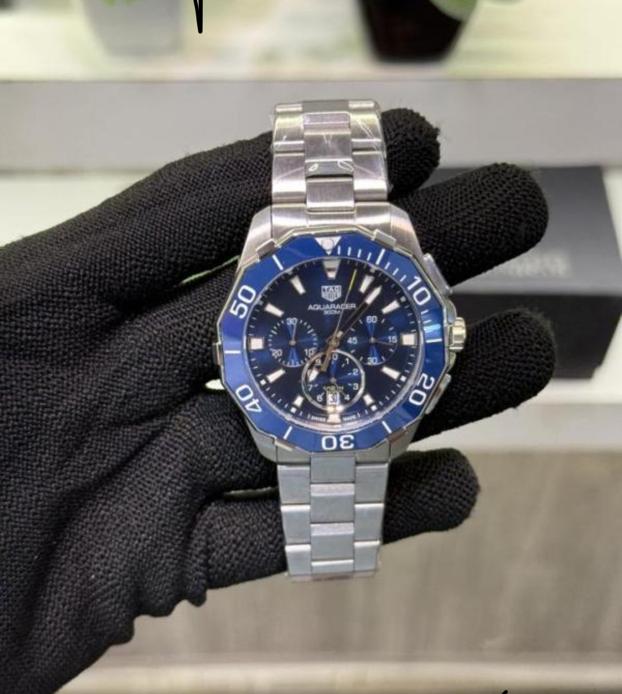 GAT Aquaracer Blue Dial Silver Chain All Chrono Date Working Premium Quality Men’s Watch 990720