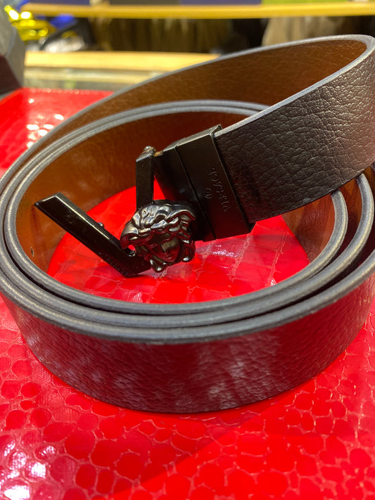 REV VER Mate Black Buckle With Black Brown Double Side Strap Men’s Imported Belt 989923