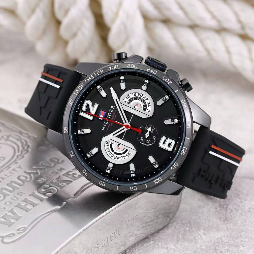 Mot Black Silicon Strap Black Dial Men Watch 988780