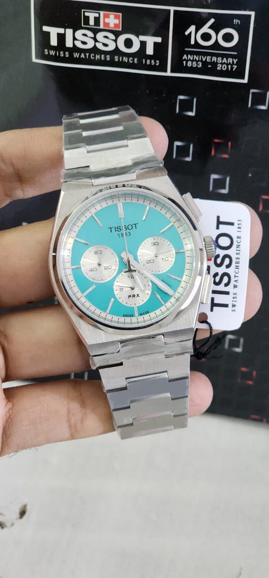 Sit Silver Chain Sky Blue Dial Men Watch Premium Quality 901603