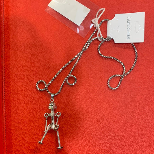 Sliver Screws Skeleton Design Pendant Necklace Chain 85956