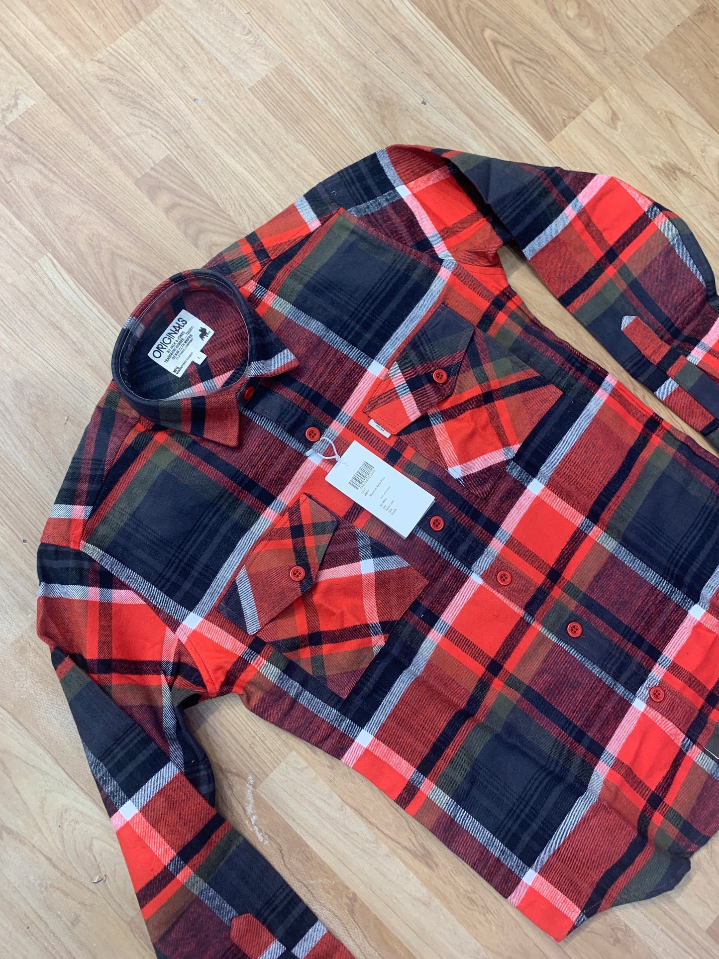 CAJ  Red White Black Grey Check Shirt Cotton Fabric Relaxed Fit 88780