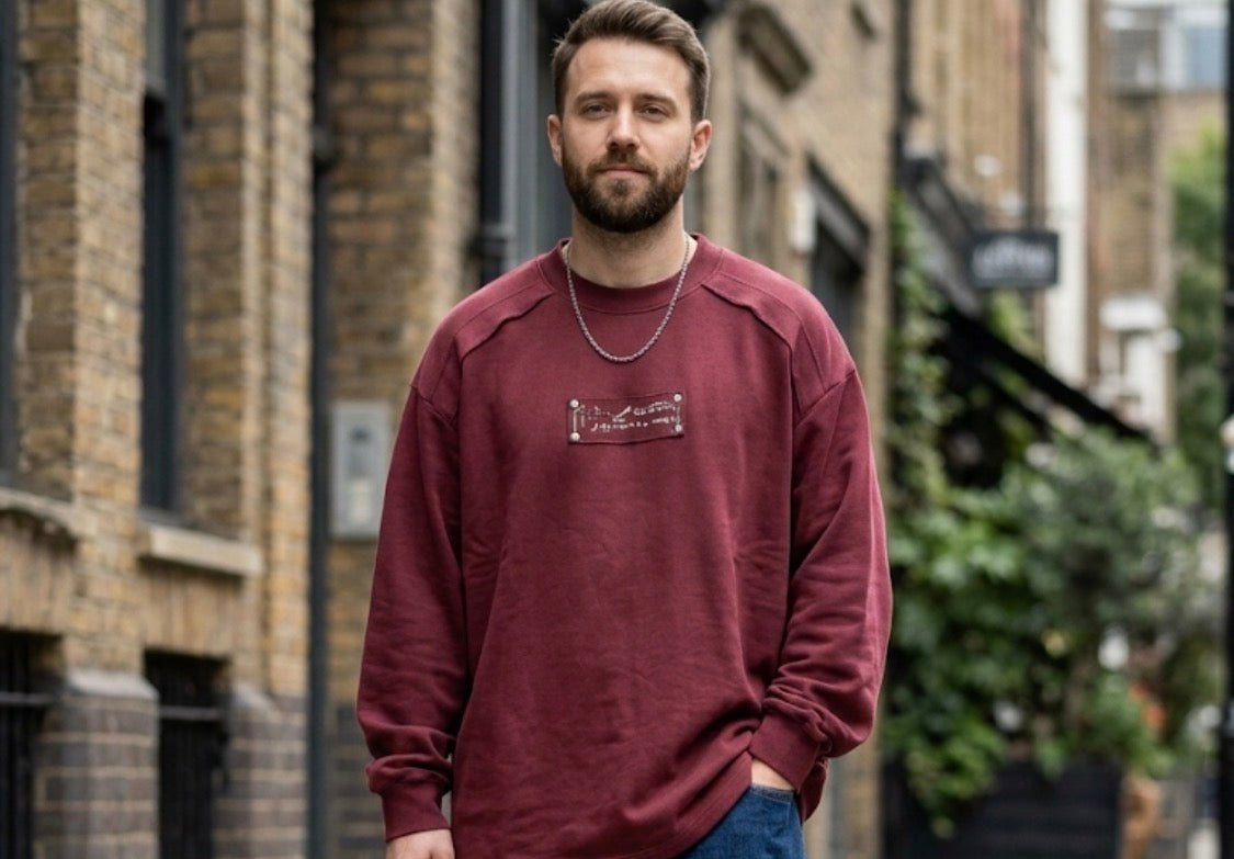 LAB BAL Maroon Colour BALENCIAGA Print Premium Quality SweatShirt 9608-A