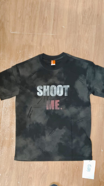 OUTLIER Black Colour Shoot Me Print Premium Quality Back Print Round Neck T-Shirt OL 459
