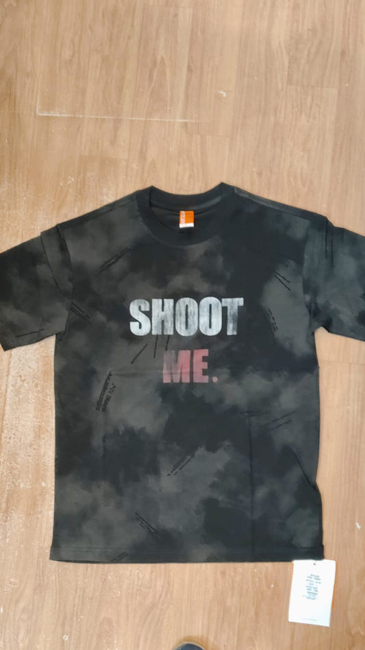 OUTLIER Black Colour Shoot Me Print Premium Quality Back Print Round Neck T-Shirt OL 459