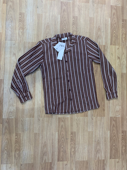 RAZ Brown White Colour With Crochet Design Premium Quality Full Sleeve Shirt 8093