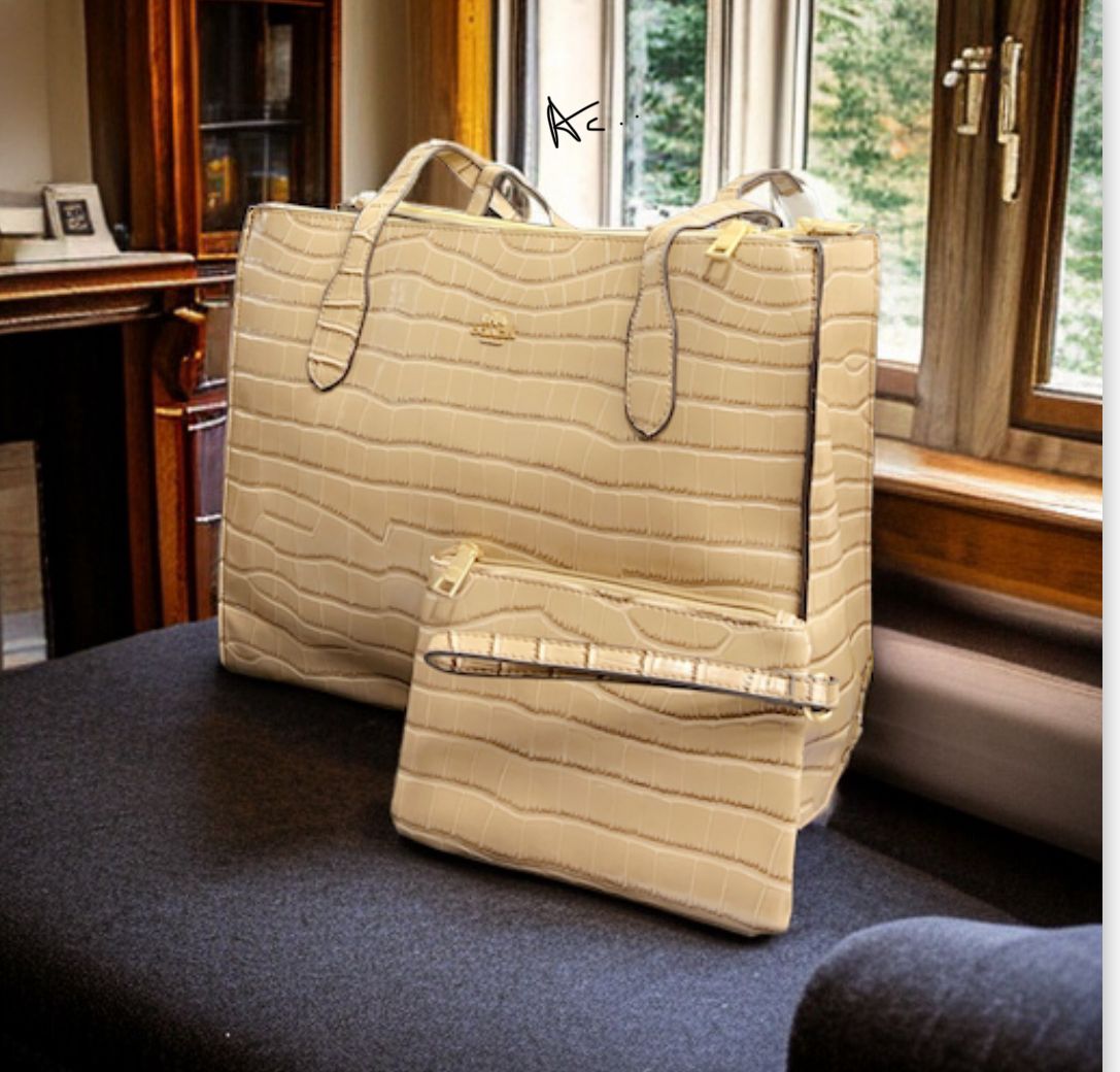 Aoc Beige Colour Ladies Tote Bag 399