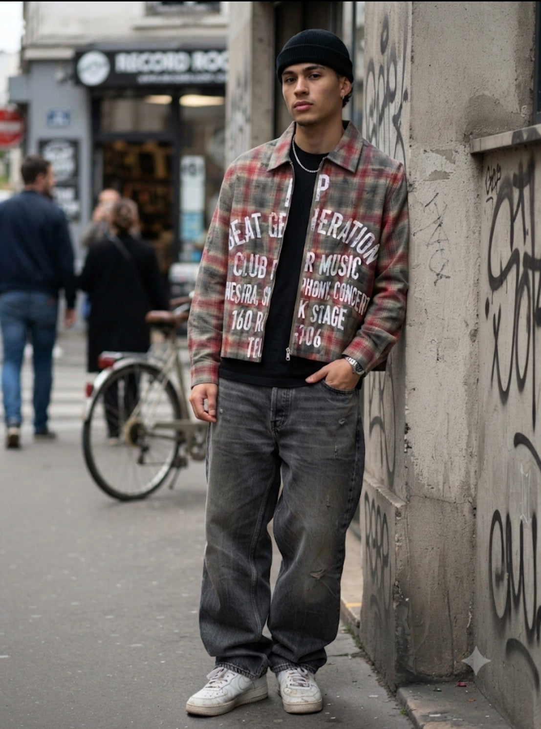Savage Base Red Grey Check  Beat Generation Print Premium Quality Full sleeve Imported Shirt 9529 -A