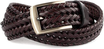 Imported Italian Leather Multi Colour Men’s Braided Belt 989756