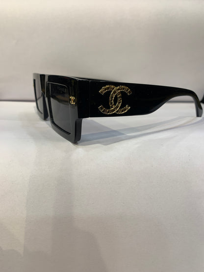 AHC CHA Black Frame Black Shade Unisex Sunglass 5540 47 30 145