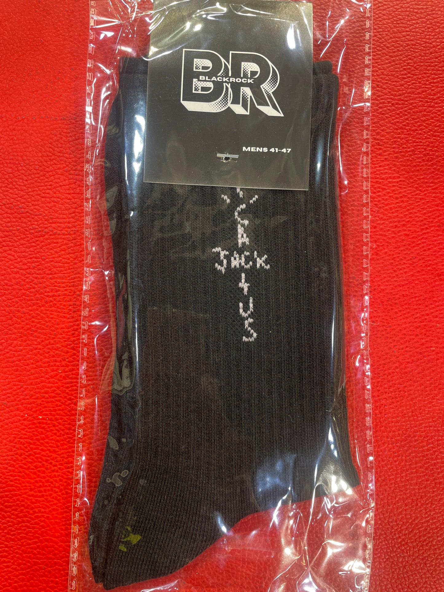 BR JACK CACTUS Black Colour With Cream Blue Print Premium Quality Full Socks 990076