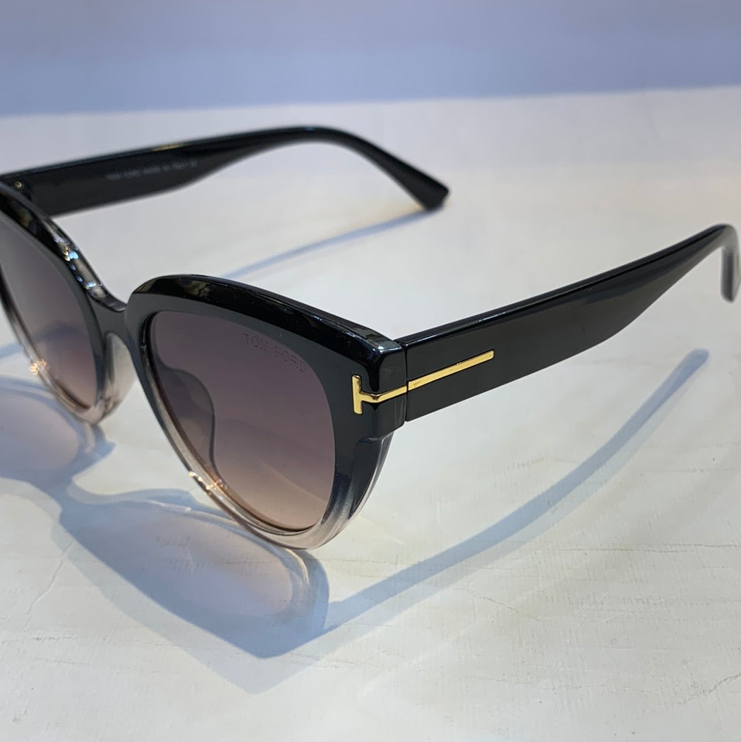 MOT Black Pink Frame Brown Shade Unisex Sunglasses W9062 52 20-143