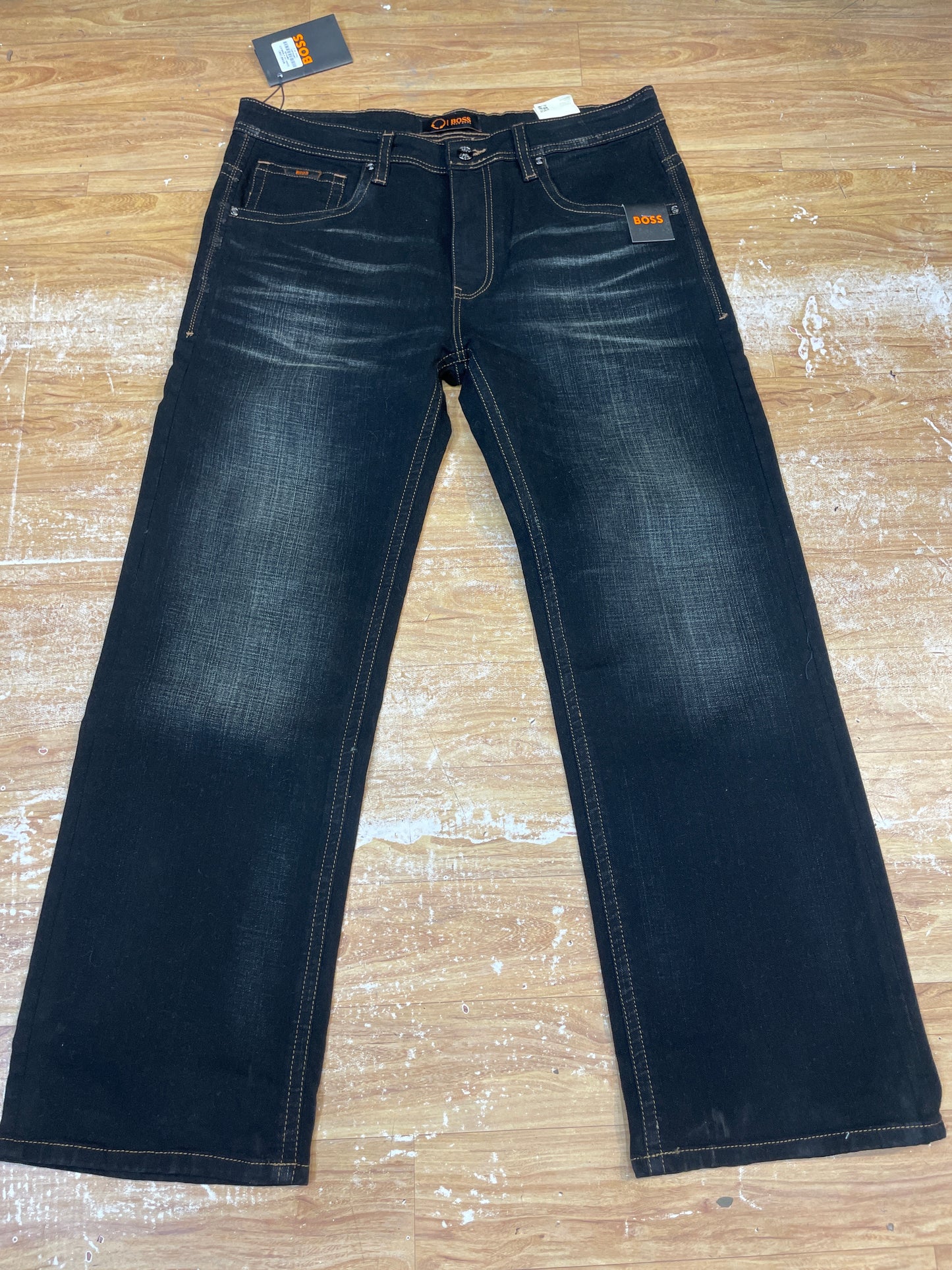 SOB BOS Faded Black Colour Premium Quality Straight Lose Fit Men’s Jeans DBFN1951