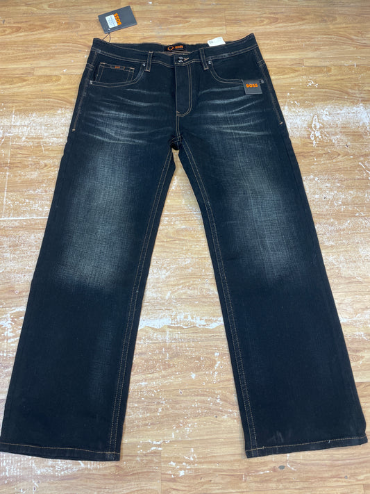 SOB BOS Faded Black Colour Premium Quality Straight Lose Fit Men’s Jeans DBFN1951