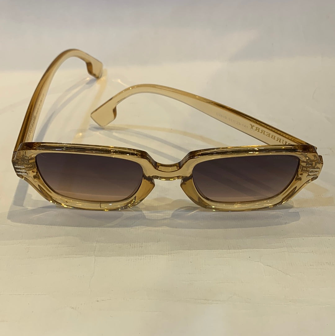 RUB Brown Transparent Frame Black Shade Sunglass D2819 51 23-141 C5