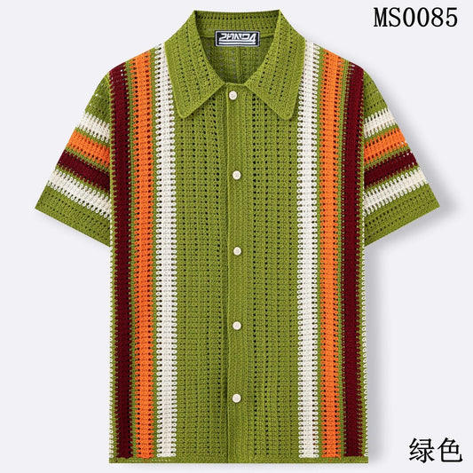 Panda Crochet Orange Cream Green Red Colour See Through Imported Unisex Shirt MS0085