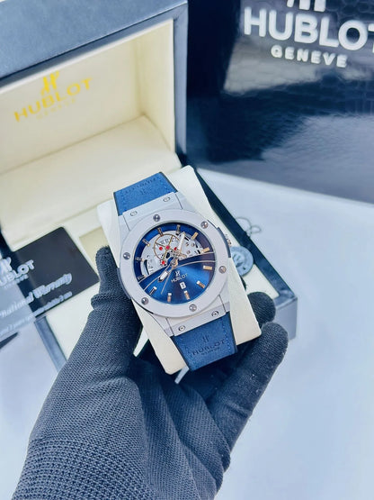 BUH HUB Blue Strap Silver Ring Blue Dial Men’s Watch 991325