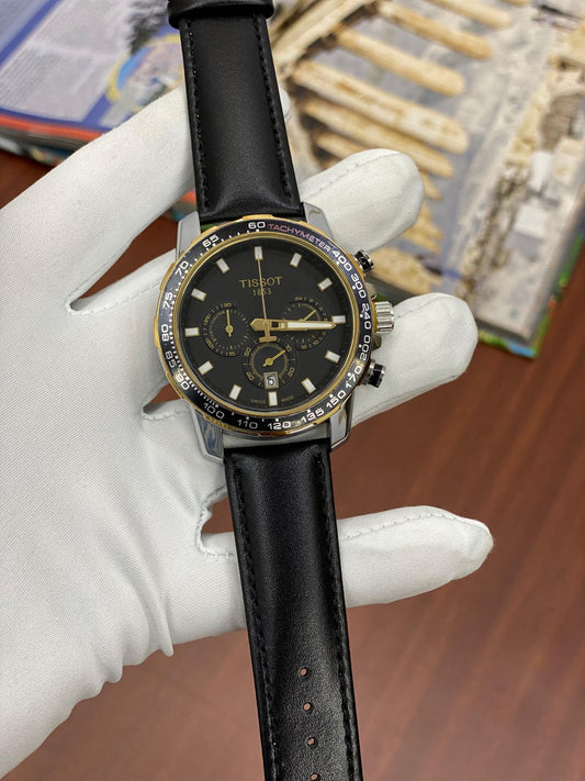 SIT TIS Black Leather Strap Black Dial Men’s Watch 988324