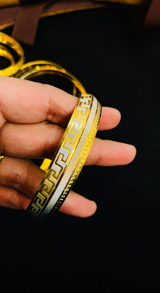 Gold Sliver Colour Premium Quality Unisex Kada 54310