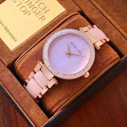 CIM Copper Pink Chain Pink Dia Ladies Watch 990688