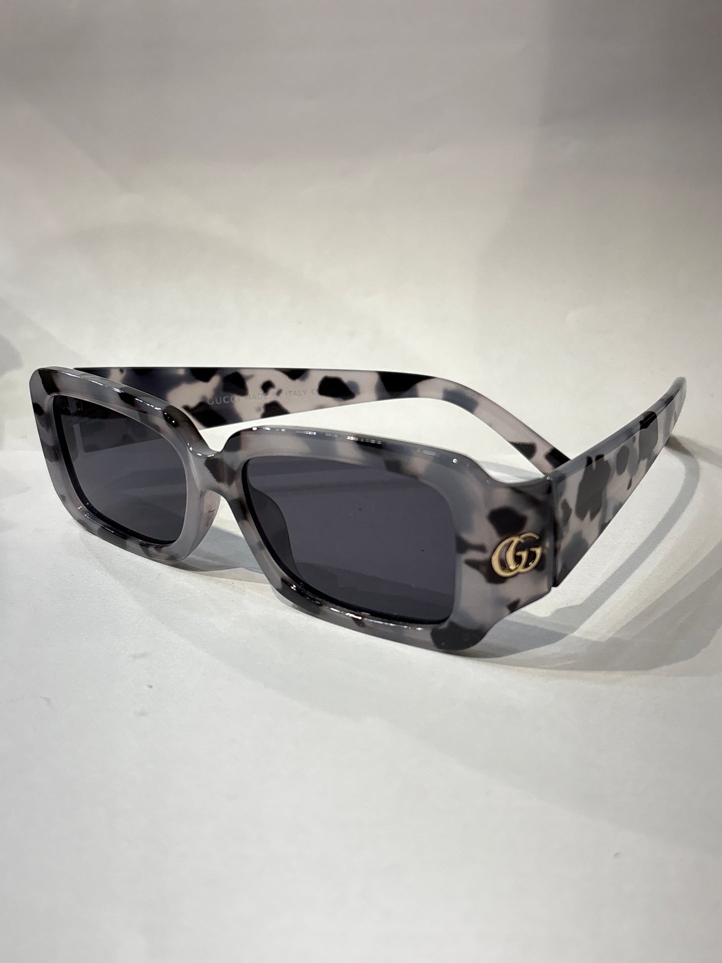 CUG Grey Leopard Frame Black Shade Unisex Sunglass 61515417-135