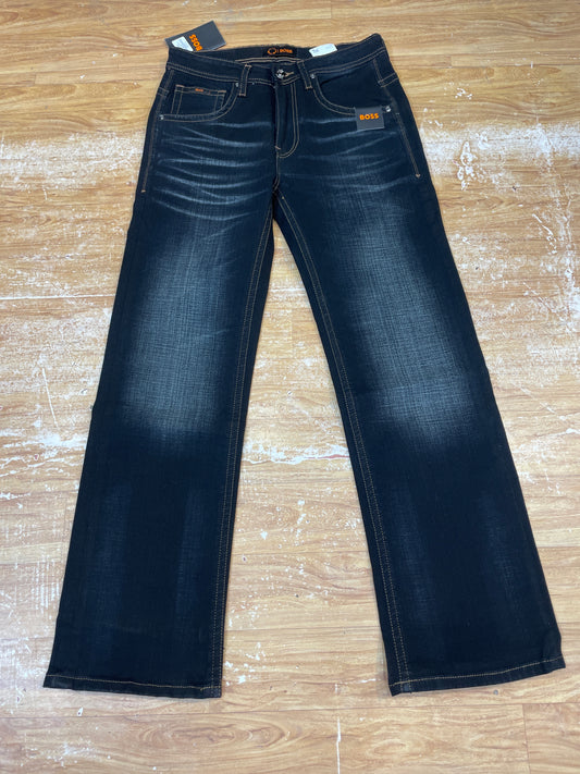 SOB BOS Faded Dark Blue Colour Premium Quality Straight Lose Fit Men’s Jeans DBFN1951