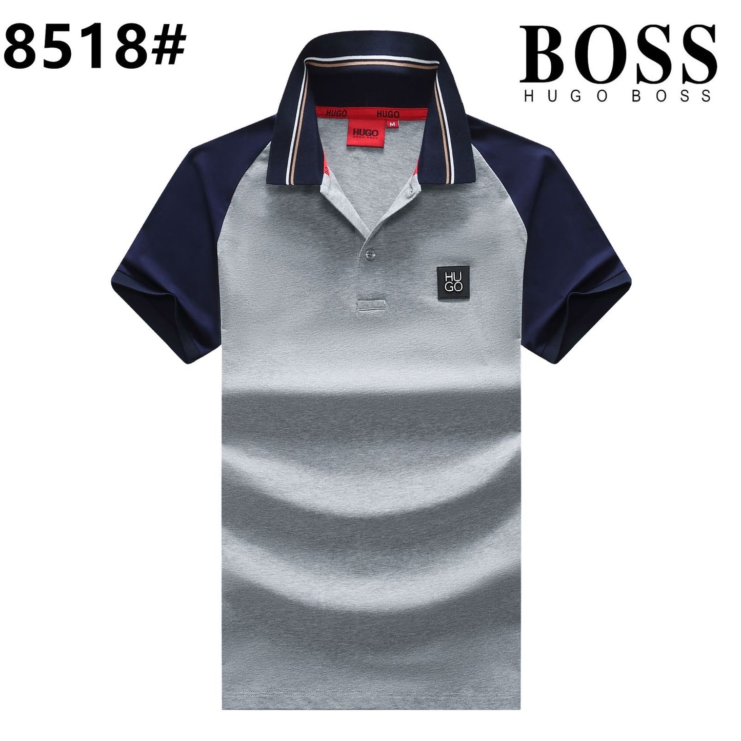 SOB Grey Colour With Logo Design Premium Quality Collar Tshirt 8518