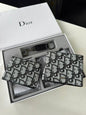 OID DIO Grey Black Colour Leather Men’s Wallet Card Holder & Key Chain Gift Combo Set 991352