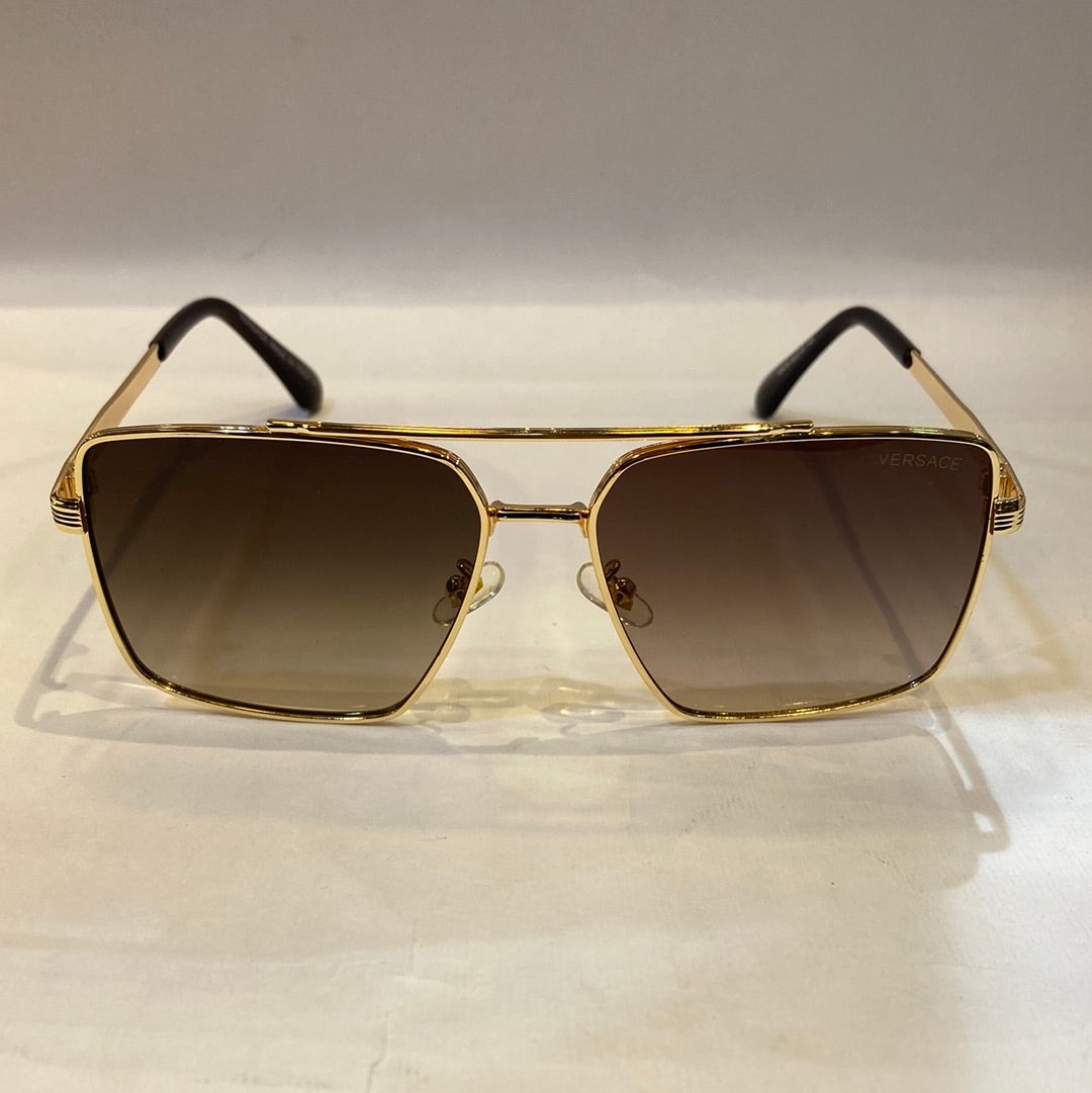 REV Golden Frame Brown Shade Unisex Sunglasses 10475 60 16 145