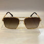 REV Golden Frame Brown Shade Unisex Sunglasses 10475 60 16 145