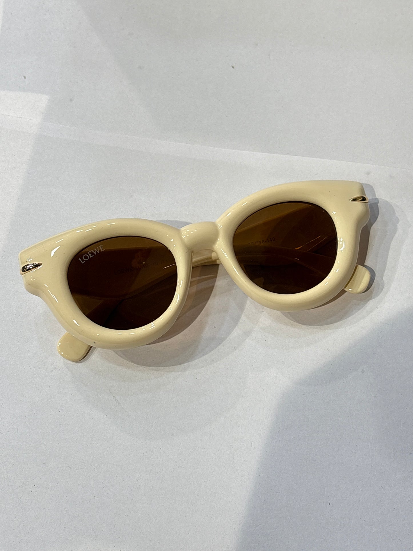Eol Loe Cream Frame Brown Shade Unisex Sunglass 62325218-140￼