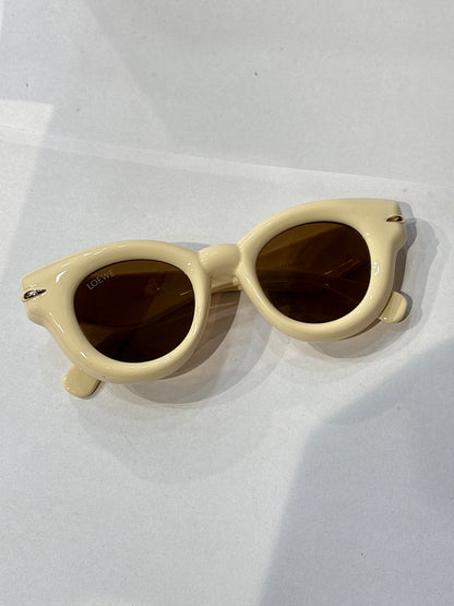 Eol Loe Cream Frame Brown Shade Unisex Sunglass 62325218-140￼