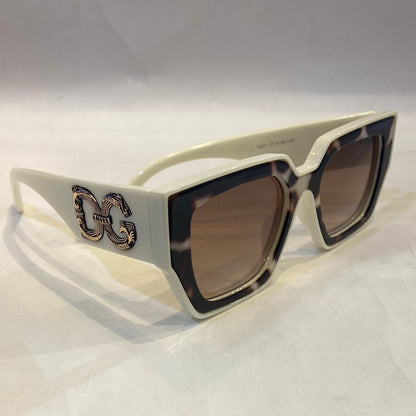LOD DG White Leopard print Frame Brown Shade Sunglass 8291 57 18-142