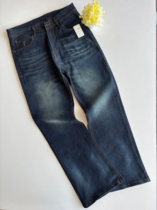EUG GUE Blue Faded Grey Shade Premium Quality Straight Lose Fit Men’s Jeans 990360