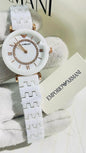 Mra White Chain White Copper  Dial Ceramica Ladies Watch 988950