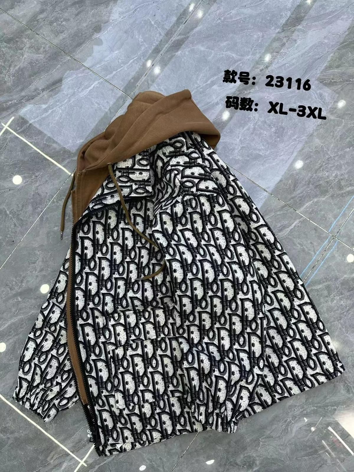 Design Homme OID Black White Colour Oid Print With Hoodie Premium Quality Jacket Hoodie 23116