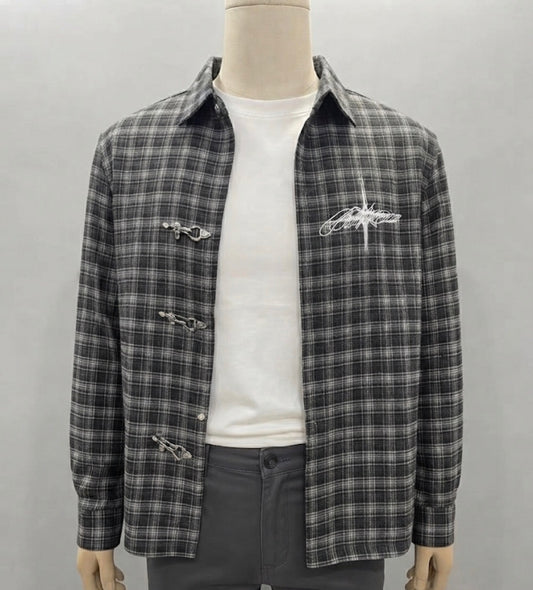Vogue Desing Black White Check Bipolar Club Embroidery Premium Quality Unisex Shirt 1117-A