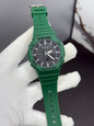Hsg Green Silicone Strap Green Dial Water resistant Sports Men Watch 989435