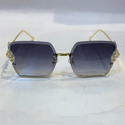 CUG Frameless Golden Stick Black Shade Sunglass