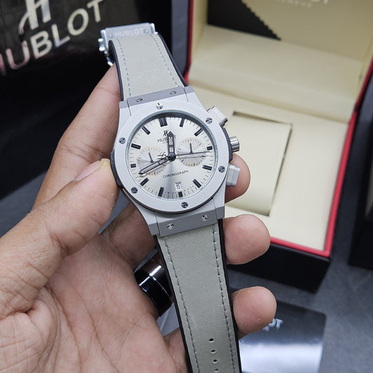 Buh Grey Strap Siilver Ring Grey Dial Men Watch 989662
