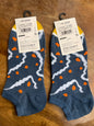 Yplrf Blue Colour Orange Yellow Print Premium Quality Ankle Socks 991285