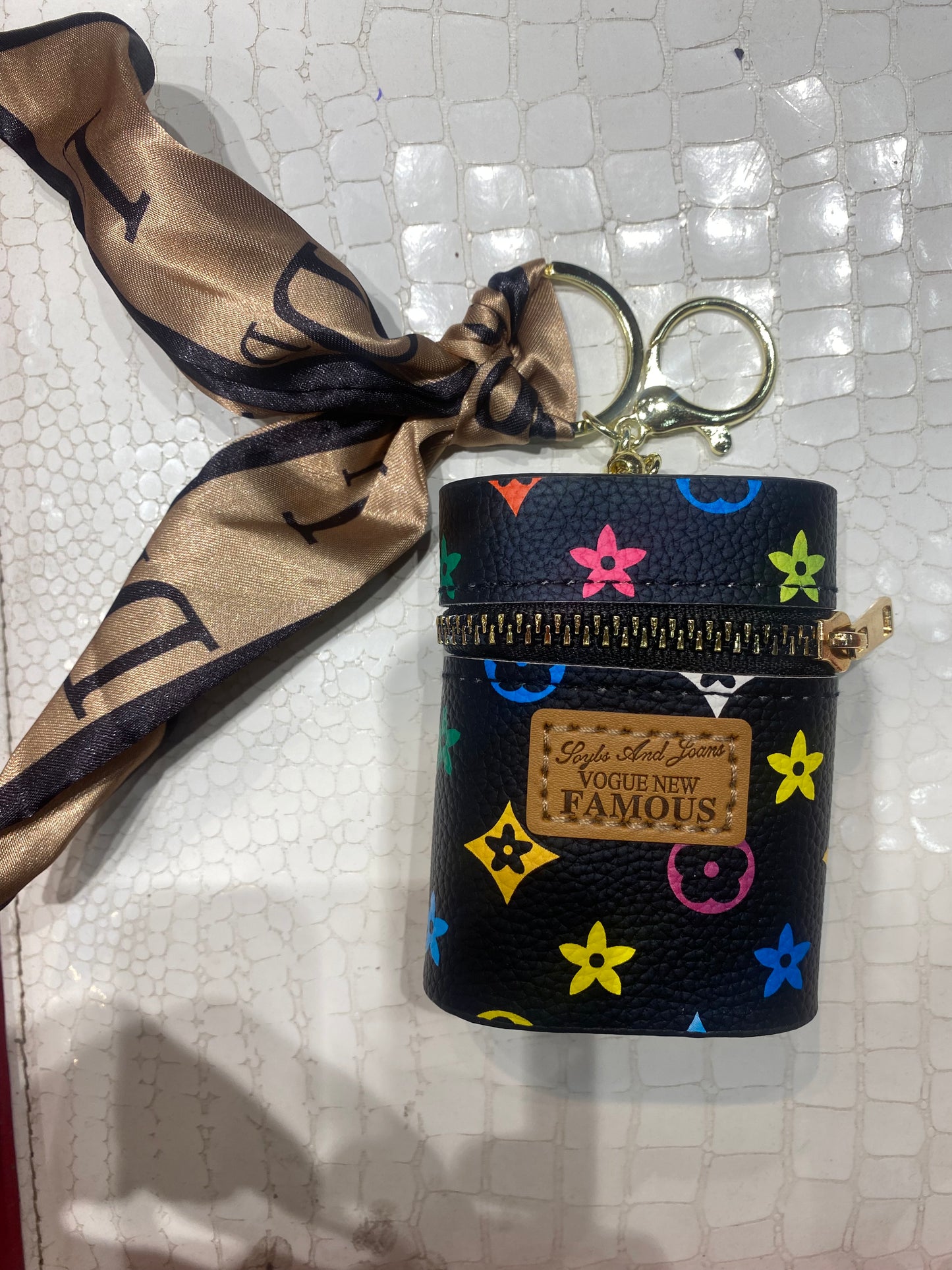 Imported Multi Colour Coin Pouch Key Chain 988424