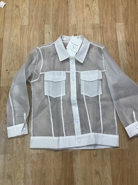 ZF Culture white Colour With Net Fabric Full Sleeve Shirt 2306