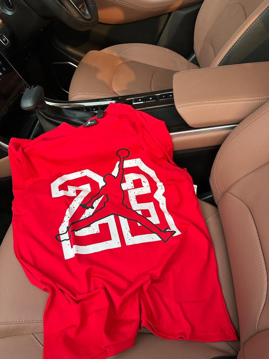 Jor Red Colour With Front And Back Print Premium Quality Drop Shoulder Tshirt 65636