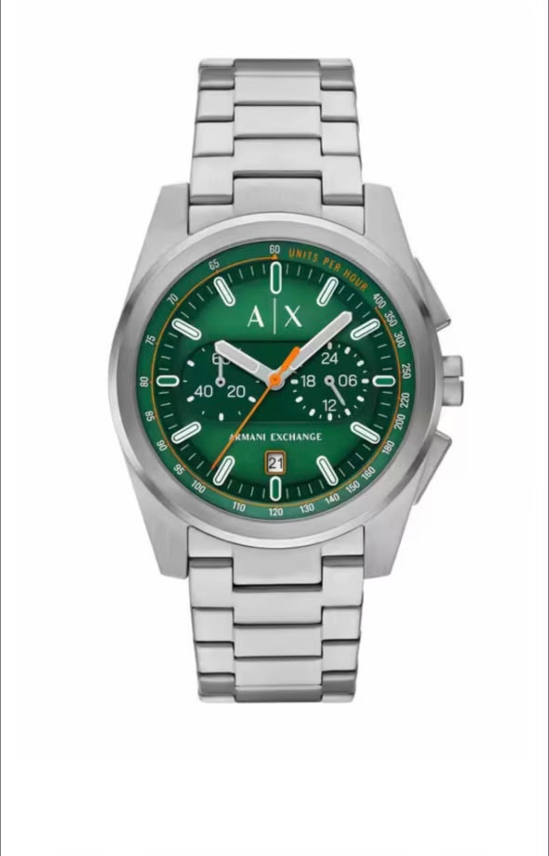 MRA A/X Silver Chain  Green  Dial Chrono Working Men’s Watch 991094