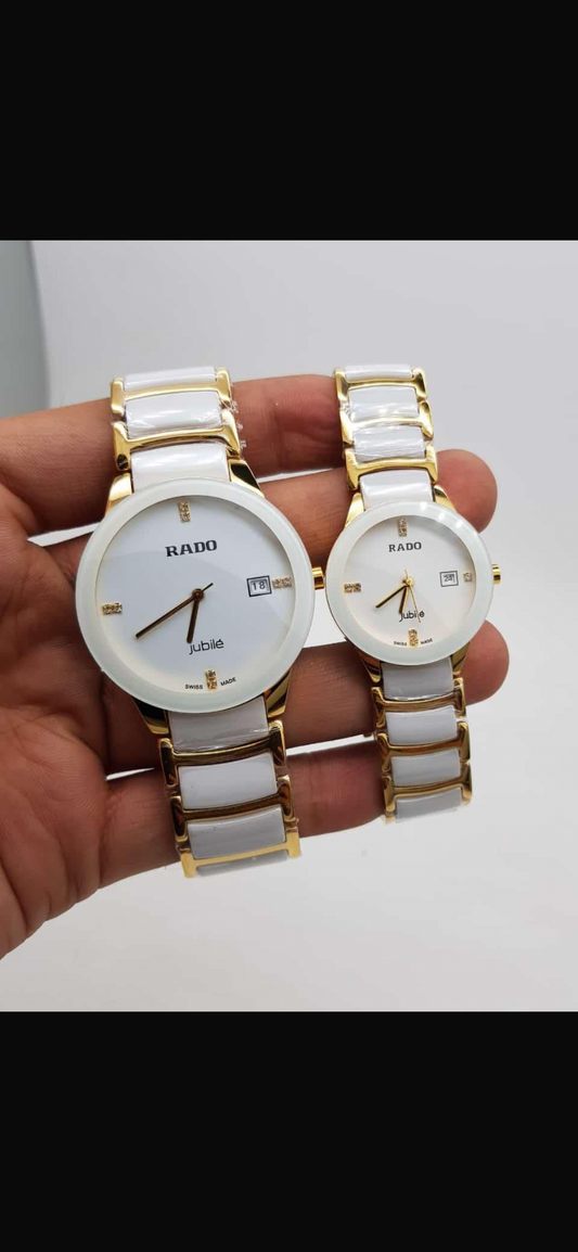 DAR RAD Golden White Chain White Dial Ladies watch 989326