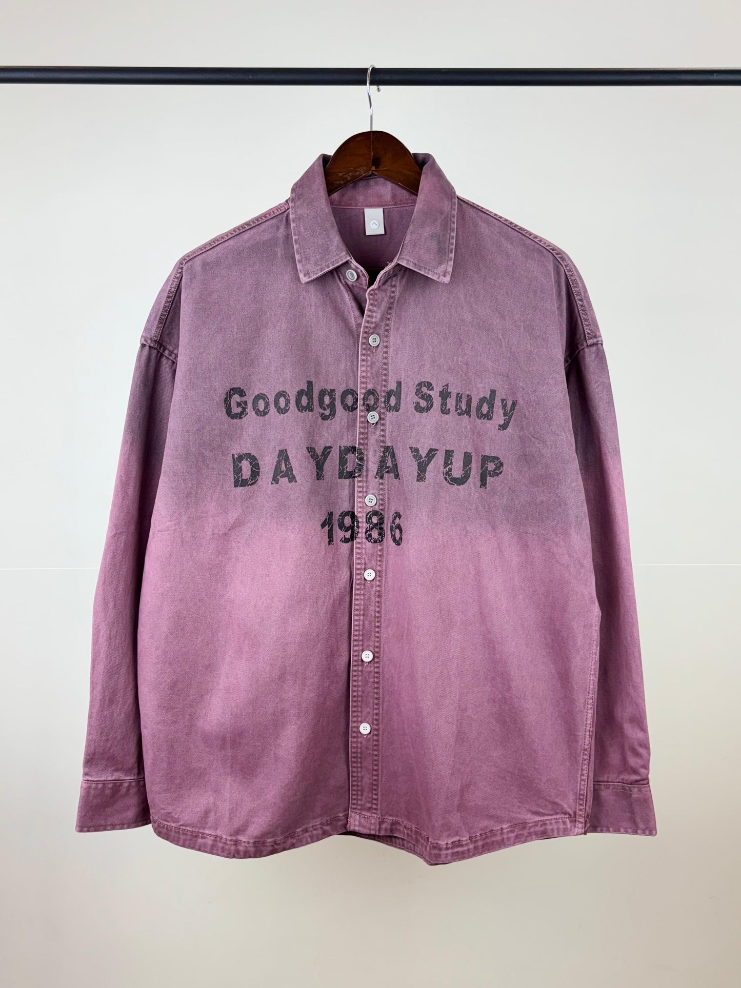 Goodgood Study Daydayup 1986 Wine Pink Dual Tone Full Sleeve Shacket 3658