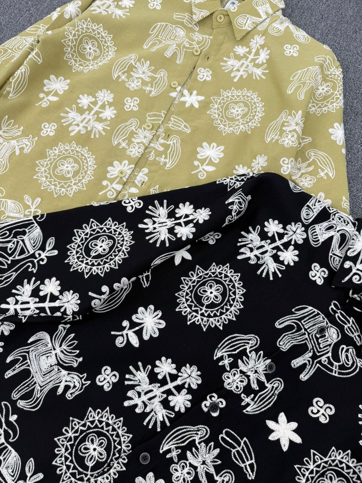 BC Black Colour White Embroidery Full Sleeve Imported Shirt 989119