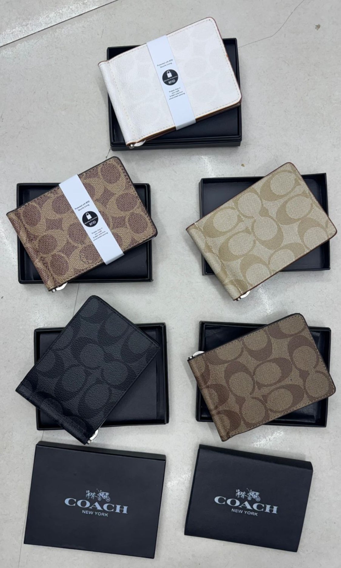 AOC COA CC Print Genuine Leather Unisex Money Clipper Wallet 989739