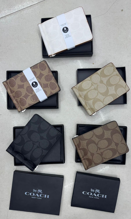 AOC COA CC Print Genuine Leather Unisex Money Clipper Wallet 989739